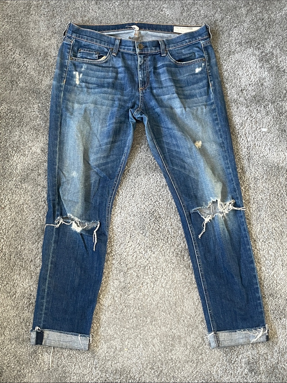 VGC Rag & Bone Dre Distressed Medium Wash Jeans - Size 30